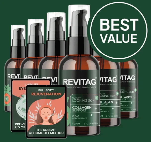 alt="ReviTag serum promoting skin clarity and smoother surface texture"